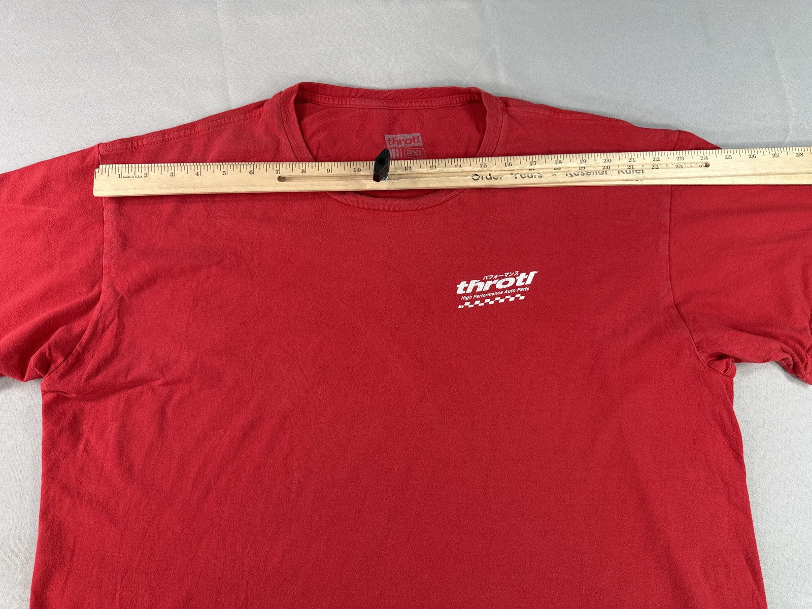 Throtl High Performance Throttle Auto Parts Graphic Tee 2XL Red Cotton Crewneck