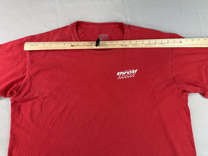 Throtl High Performance Throttle Auto Parts Graphic Tee 2XL Red Cotton Crewneck