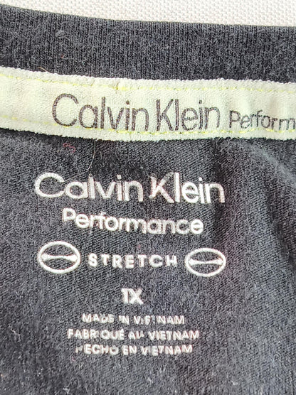 Calvin Performance T Klein Performance Graphic Tee TX Black Cotton Crewneck