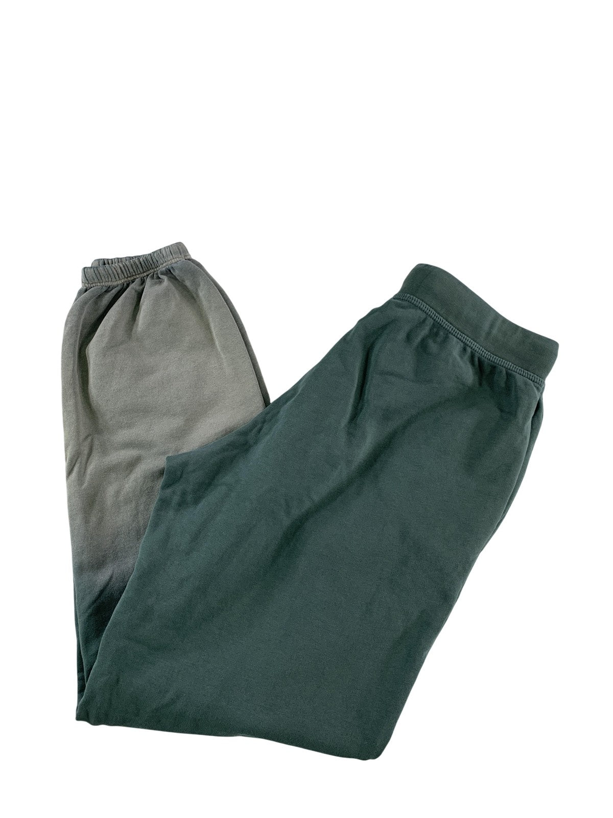 Electric & Rose Sweatpants Womens Small Green Gray Ombre Dip Dye Joggers Pockets