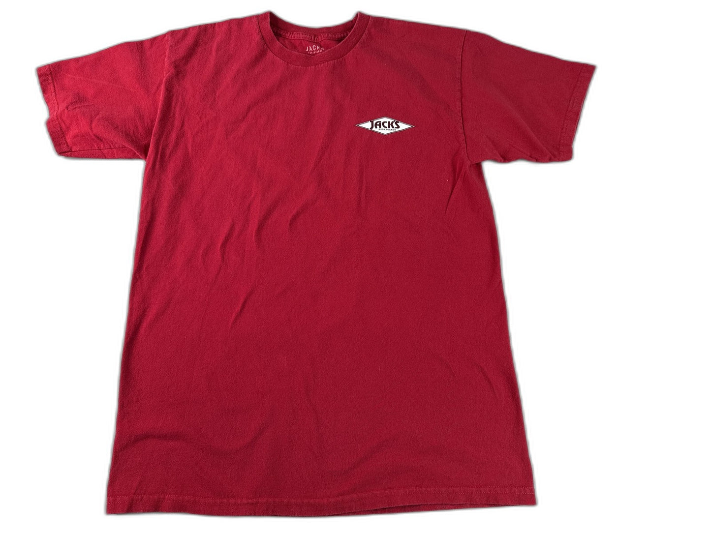 JACKS Retro Tee Red 100% Cotton Graphic Crewneck Short Sleeve Unisex Soft M
