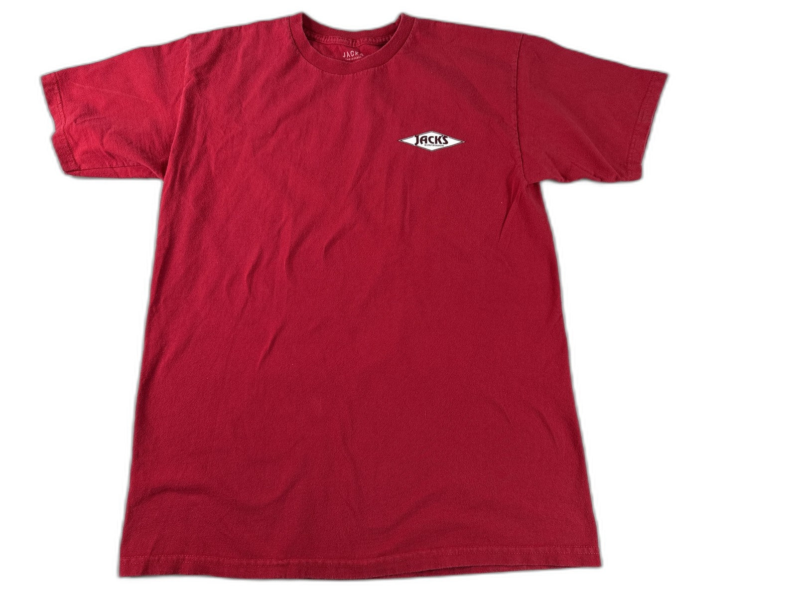 JACKS Retro Tee Red 100% Cotton Graphic Crewneck Short Sleeve Unisex Soft M
