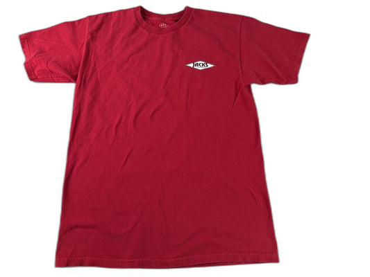 JACKS Retro Tee Red 100% Cotton Graphic Crewneck Short Sleeve Unisex Soft M