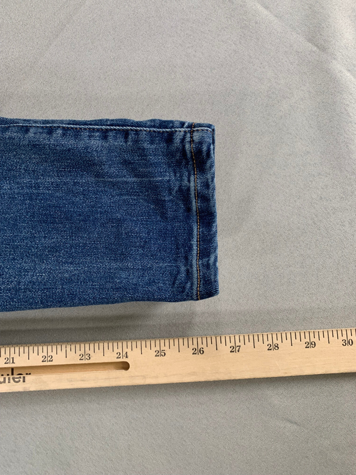 Express Skinny High Rise Ripped Jeans 8R 30x27 Distressed Denim Perfect Blue 15