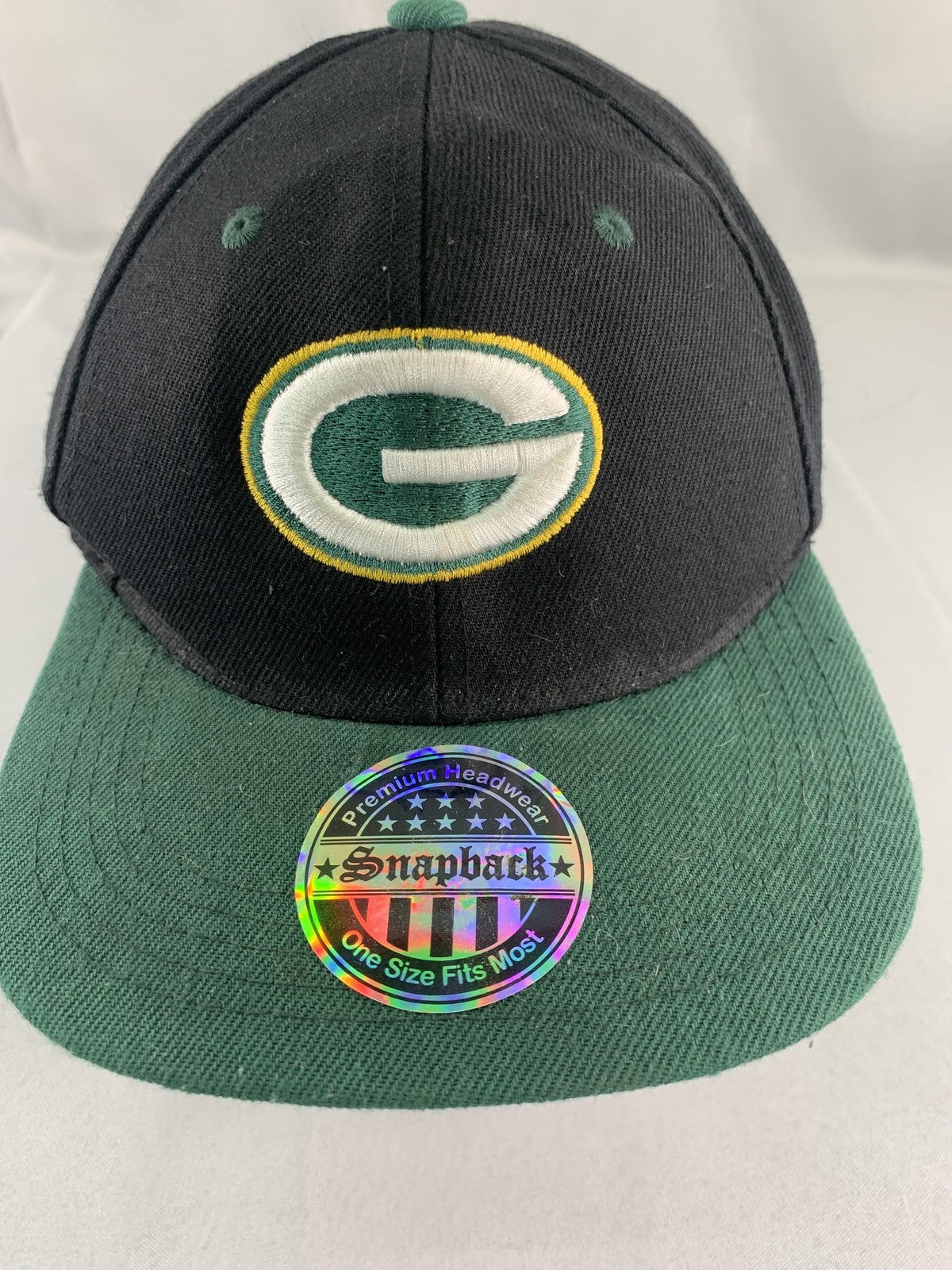 Green Bay Packers Hat Cap Snap Back Mens One Size Black Green NFL Football