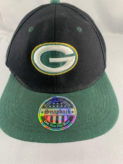 Green Bay Packers Hat Cap Snap Back Mens One Size Black Green NFL Football