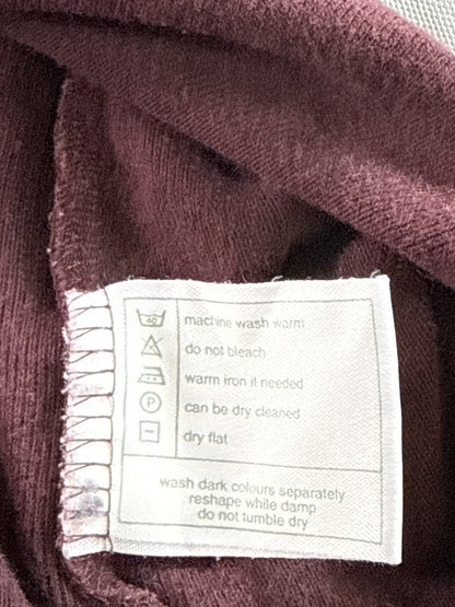 Laura Ashley TS 177 BD Mock Neck Long Sleeve Pullover Top Large Maroon 100% Wool