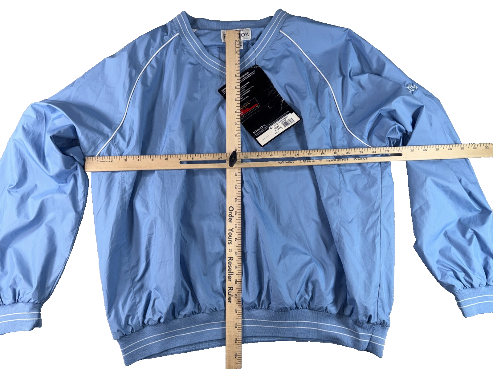 FootJoy Womens XL Lined Windshirt Light Blue Golf Pullover Oakmont Country Club