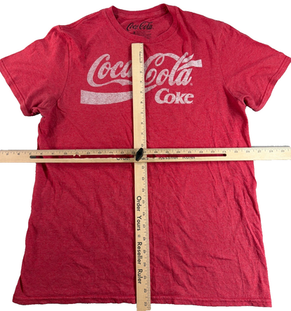 Coca Cola Coke T Shirt Red Logo Graphic Mens Medium Short Sleeve Classic Tee