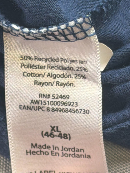 Athletic Works Men Navy Blue Crew Neck Short Sleeve T-Shirt XL 46-48 Soft Blend