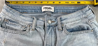 RSQ Vintage Mom Jeans Womens 29 Light Wash Distressed Raw Hem Denim Pants