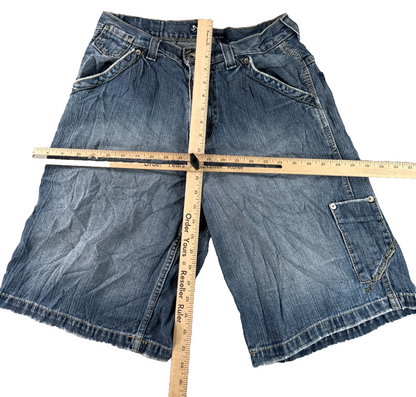 JNCO Denim Cargo Shorts Mens 32 Blue Carpenter Skater Baggy Y2K Jean Shorts