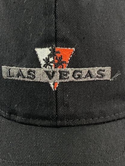 Las Vegas Hat Cap Strap Back Mens One Size Black Embroidered Souvenir NV Apparel