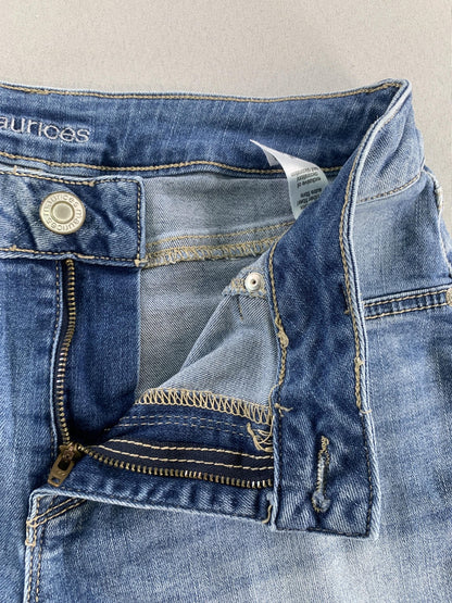 Maurices Jeans Womens Medium Distressed Blue Skinny Stretch Denim Ripped Pants