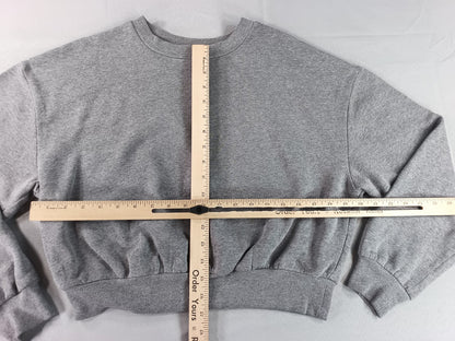 Wild Fable Cropped Sweatshirt L Gray Cotton Blend Relaxed Fit Long Sleeve