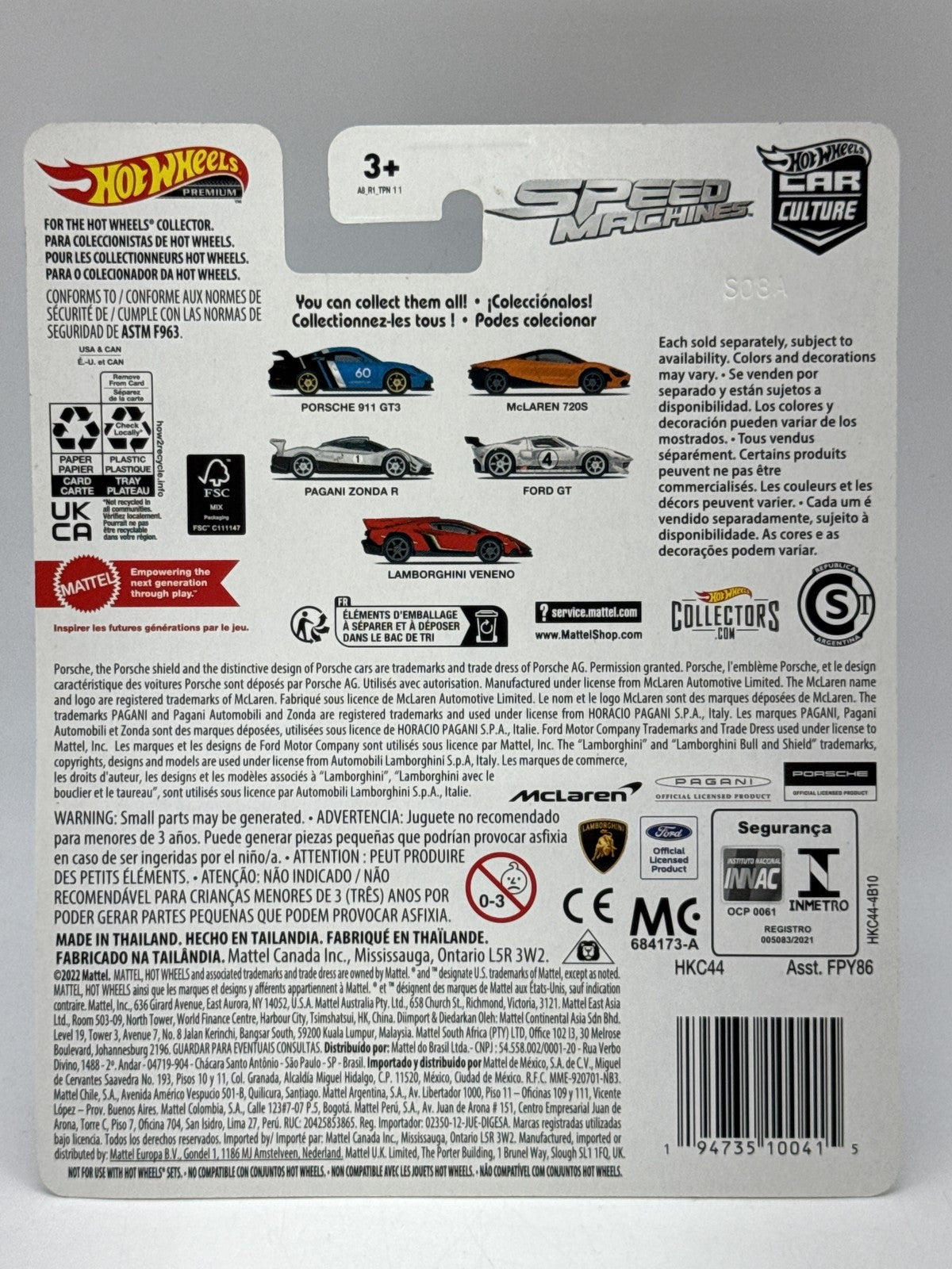 Hot Wheels Speed Machines Porsche 911 GT3 Diecast Car Scale Blue Metal New Chase