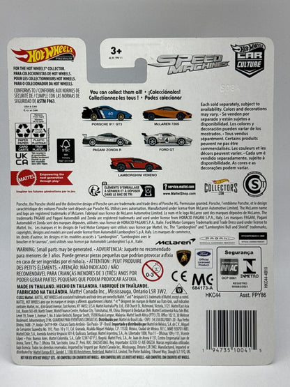 Hot Wheels Speed Machines Porsche 911 GT3 Diecast Car Scale Blue Metal New Chase
