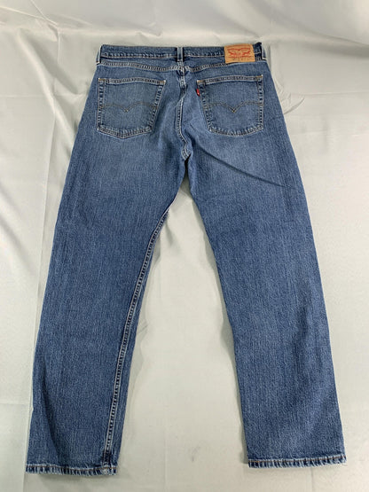 Levis 505 Jeans Mens 36x32 Blue Denim Zip Fly Straight Leg Made USA Red Tab W36