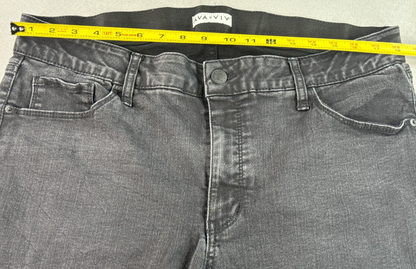 Ava & Viv Jeans Womens 18W Washed Black High Rise Skinny Stretch Plus Comfort
