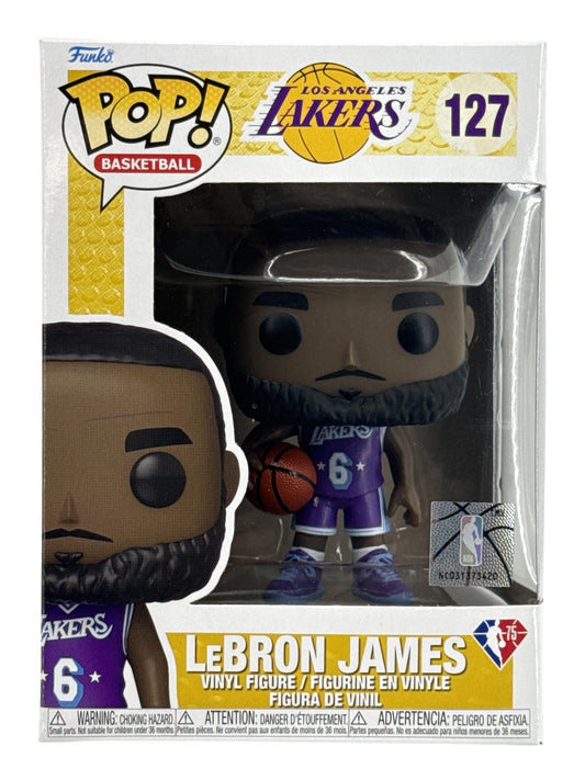 Funko Pop NBA 75 LeBron James 127 Los Angeles Lakers Purple Jersey Vinyl Figure