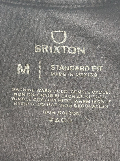 Brixton MFG Co Camp Mode Black Washed Fishing Camping Rainbow Graphic Tee Med