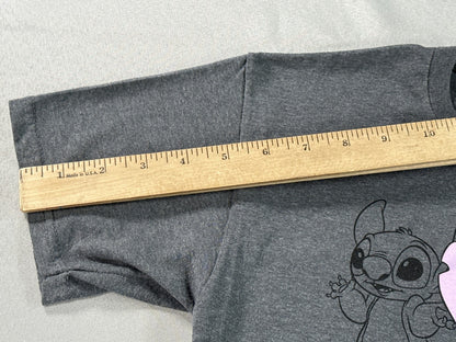 Stitch Graphic Tee L/G (12/14) Gray Crewneck Short Sleeve Cotton Polyester