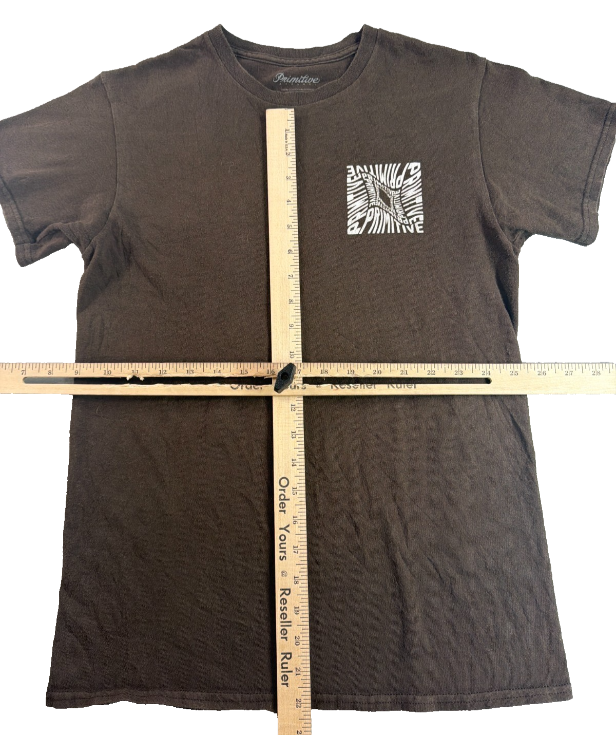 Primitive Skate T Shirt Brown Logo Graphic Mens Small Streetwear Cotton Tee