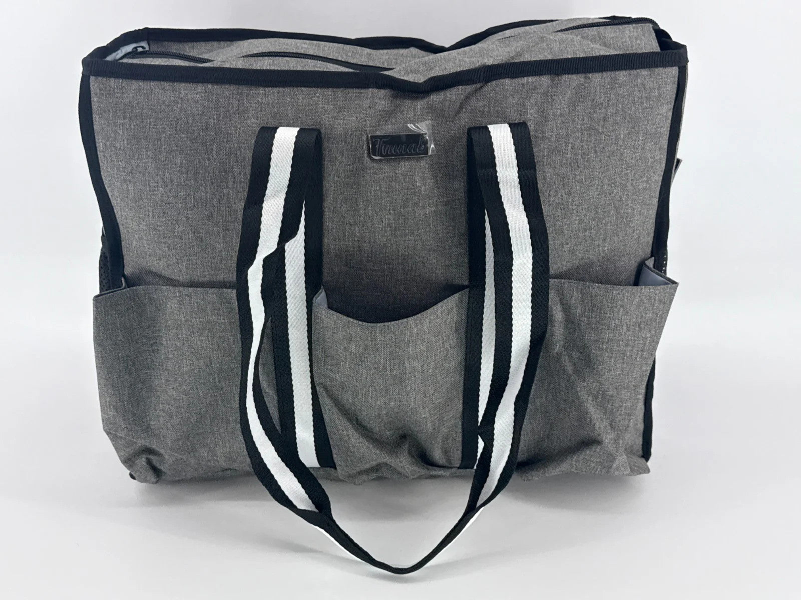 Trunab Gray Teacher Tote Bag Large Utility Work Organizer Pockets Shoulder Strap