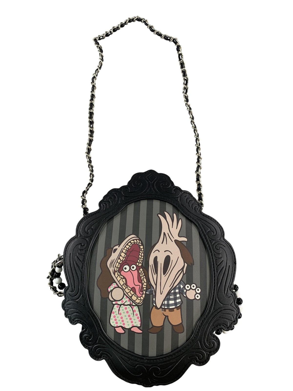 Her Universe Beetlejuice Crossbody Bag Womens Black Chain Strap Purse Cameo