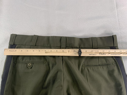 Southeastern Pants Mens 18 Olive Green Wool Blend Stripe Dress Uniform Made USA