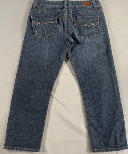 Vintage X2 Jeans Size 0 Y2K Made in Hong Kong Button Hem Mid Rise Denim Apparel
