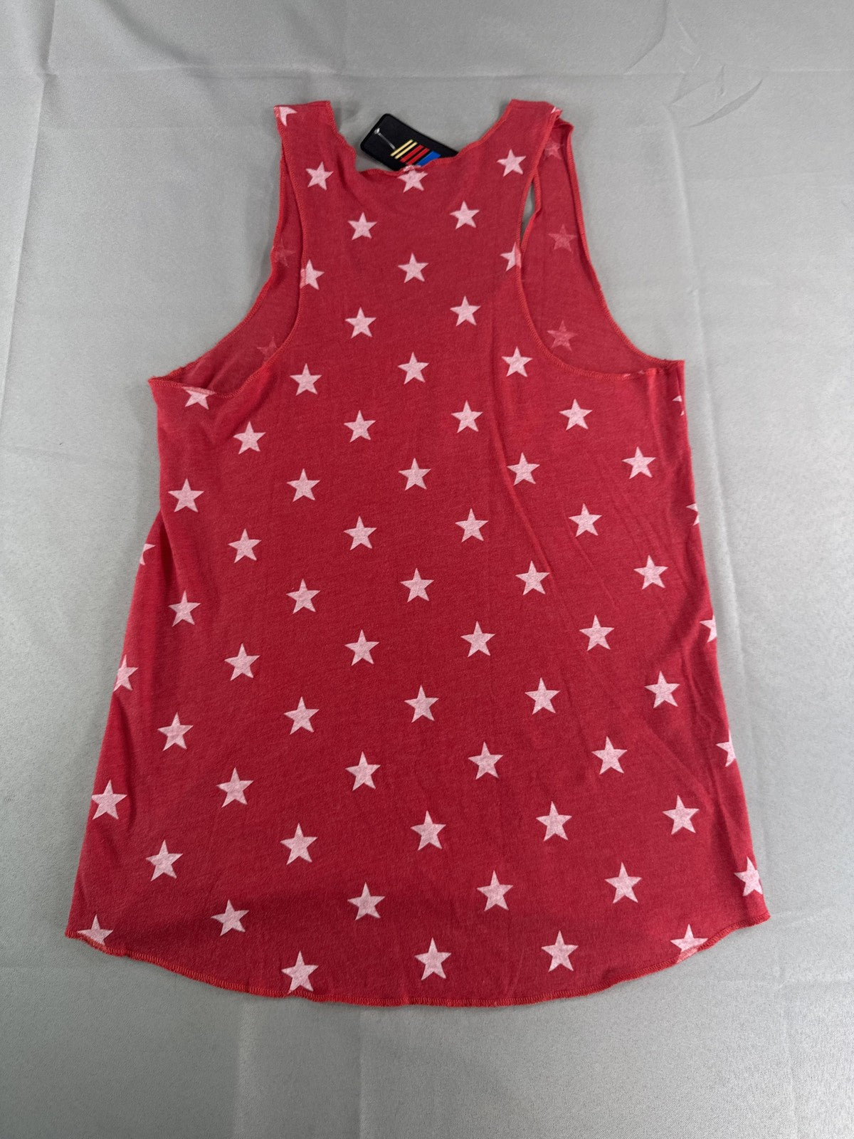 NASCAR Dega Shirt Womens XL Red Star Pattern Racerback Tank Top Graphic Tee