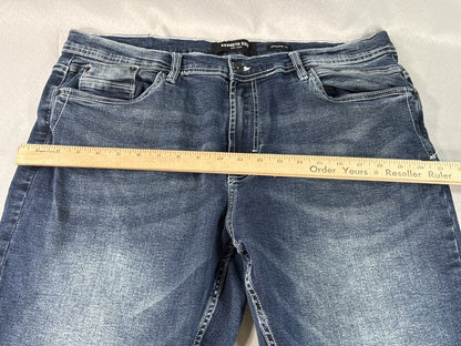 KENNETH COLE Jeans Mens 38X32 Blue Denim Relaxed Fit Distressed Wash Straight