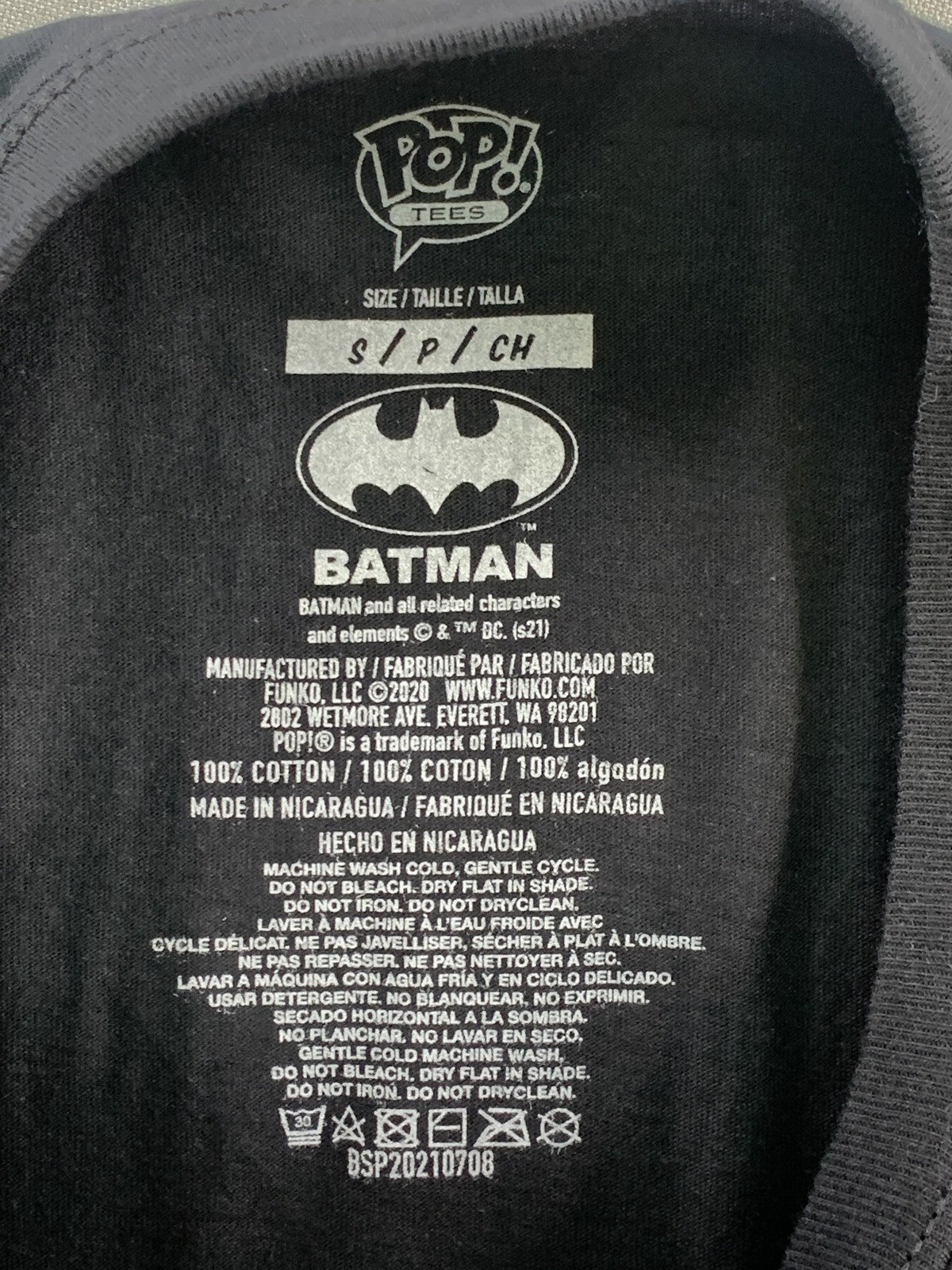 Funko Pop! Tees Joker Shirt Mens Small Black DC Comics Batman Graphic Crewneck