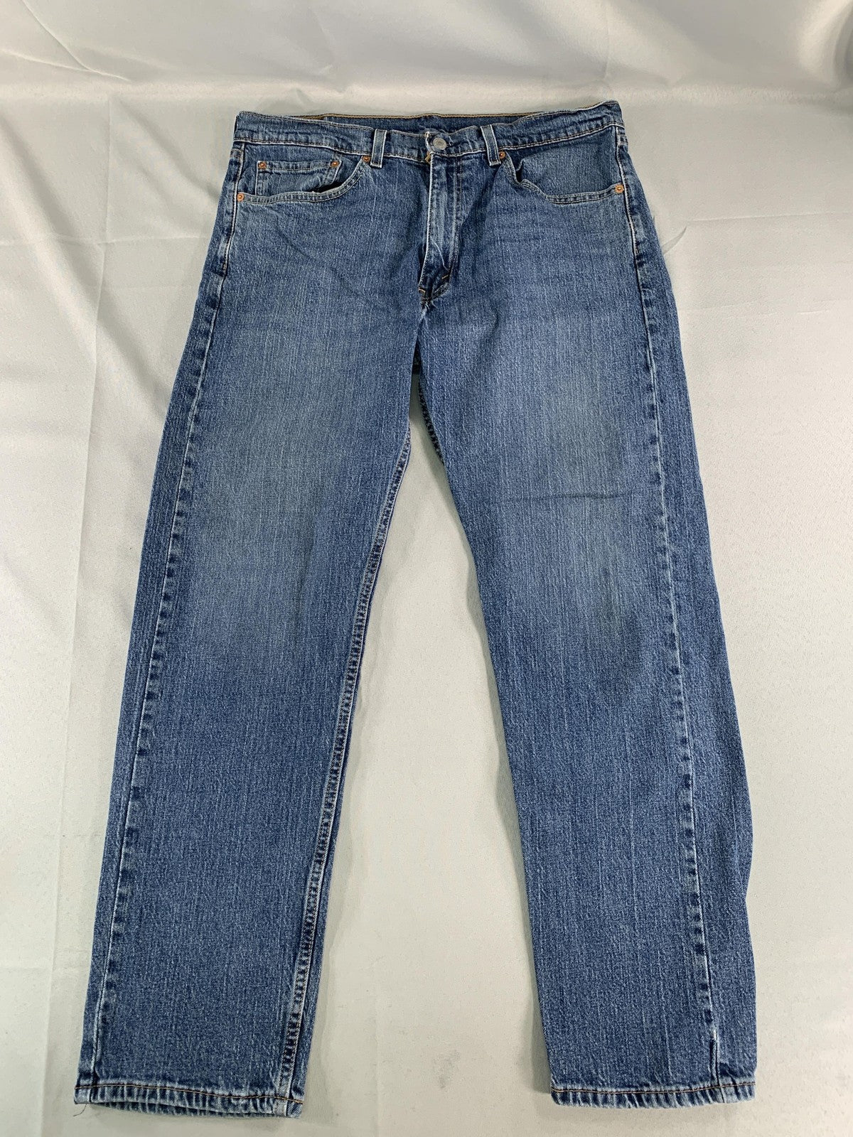 Levis 505 Jeans Mens 36x32 Blue Denim Zip Fly Straight Leg Made USA Red Tab W36