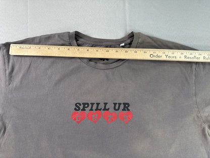 Unbranded Spill Ur Guts Music Graphic Tee L Gray Cotton Short Sleeve Crewneck