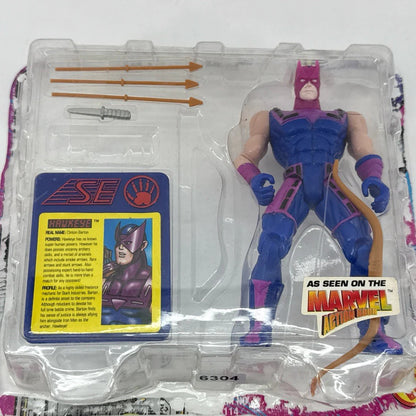 HAWKEYE Action Figure Bow &amp; Arrow Toy Biz Iron Man 1995 MOC Marvel Apparel