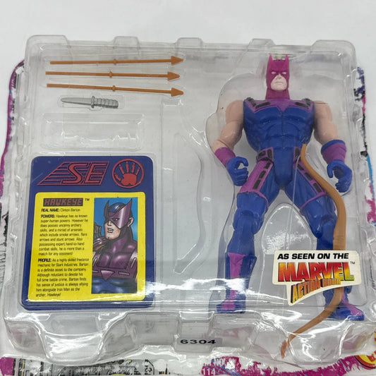 HAWKEYE Action Figure Bow &amp; Arrow Toy Biz Iron Man 1995 MOC Marvel Apparel