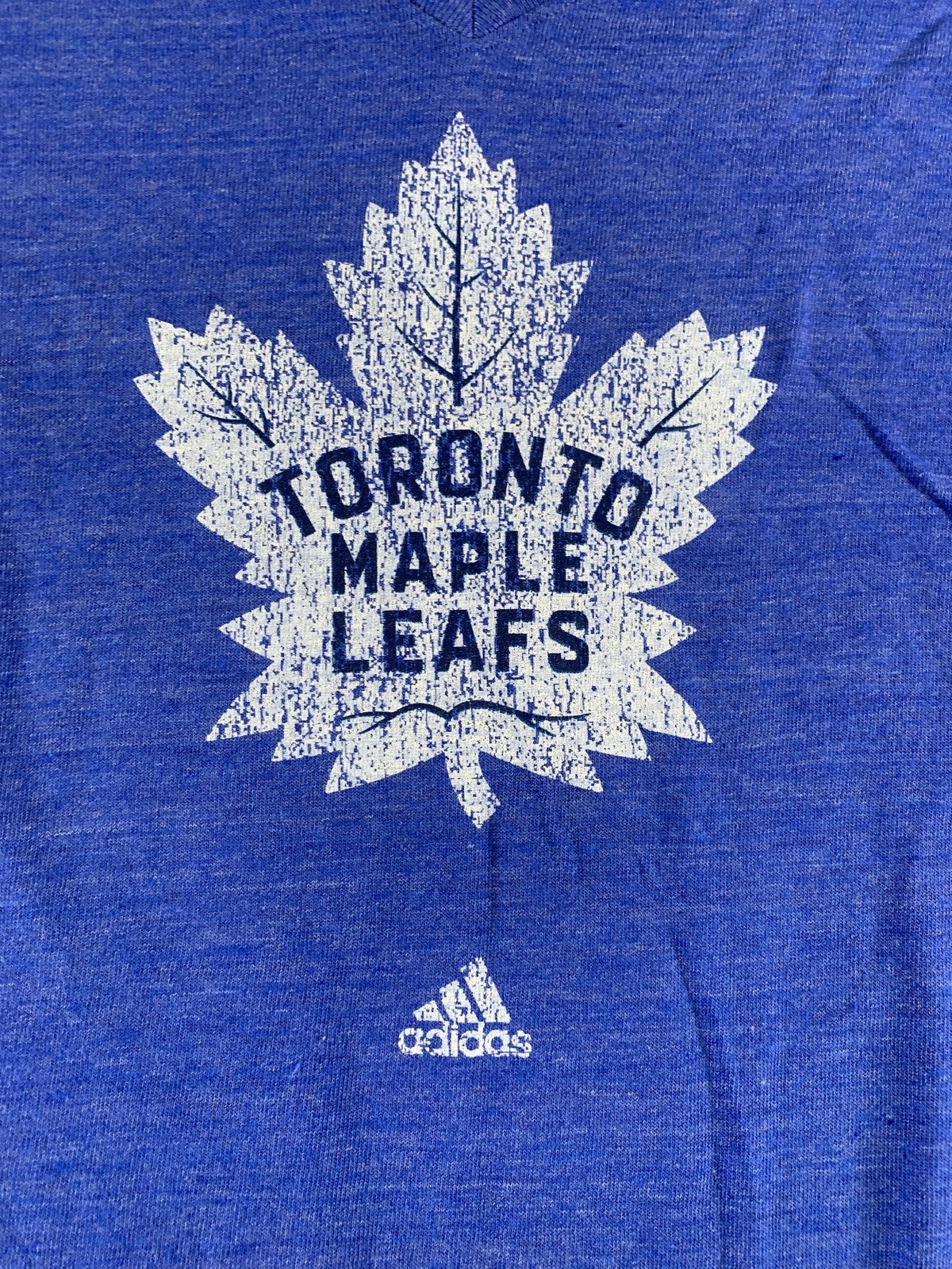 Toronto Maple Leafs Shirt Womens Large Blue NHL Hockey Adidas Tee T-Shirt New