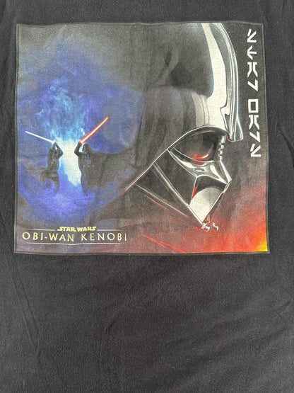 Star Wars Obi-Wan Kenobi Shirt Mens XL Black Darth Vader Lightsaber Battle Tee