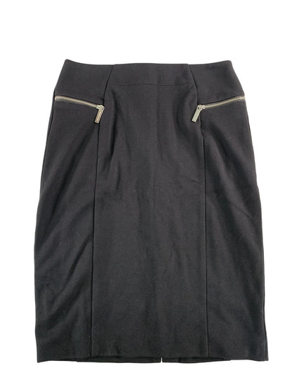 Michael Kors Skirt Womens 6 Black Pencil Career Stretch Zipper Pockets Office