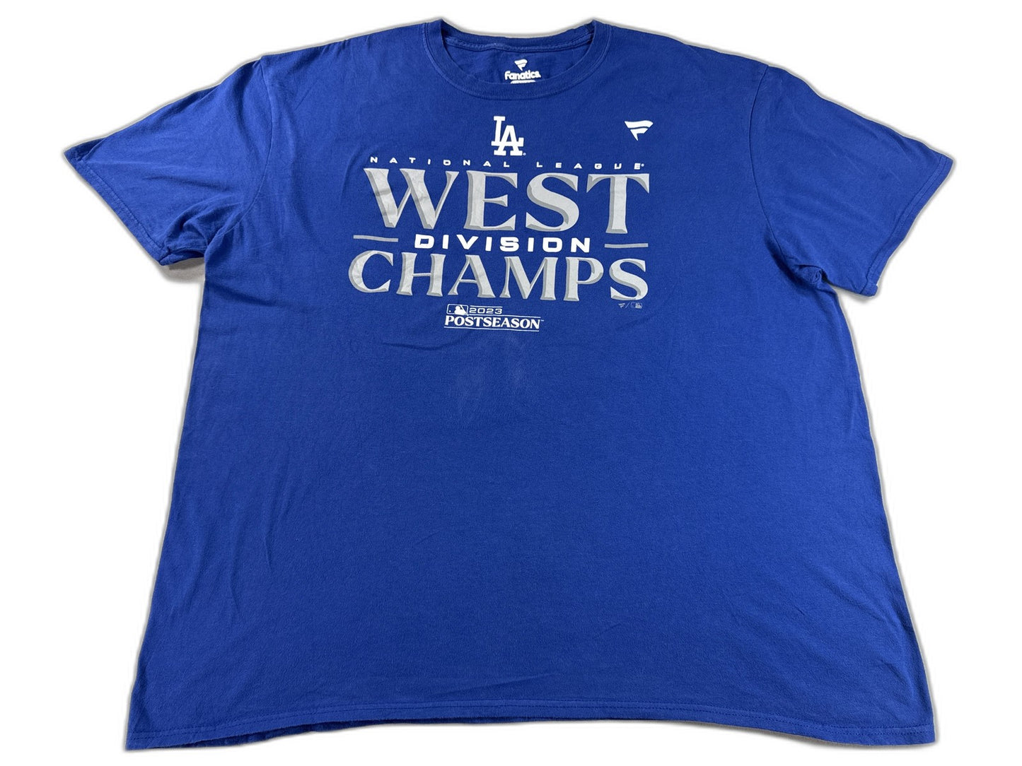 Fanatics Los Angeles Dodgers World Series Champions Tee 2XL Blue Cotton Graphic