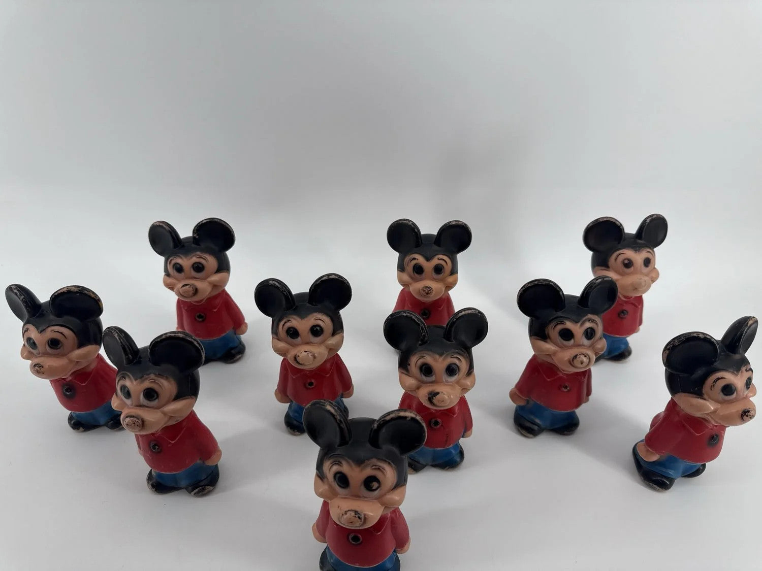 Lot of 10 Disney Mickey Mouse Figures 1960s Hong Kong Apparel Clothing New NWT