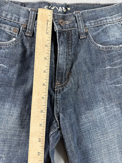 FLY PAPER Jeans Womens 6 Blue 100% Cotton Relaxed Fit Wide Leg Denim Solid