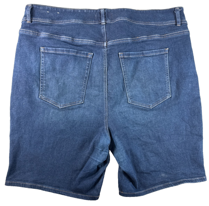 Lane Bryant Bermuda Jean Shorts Womens Plus 22 Blue Stretch Denim Mid Rise