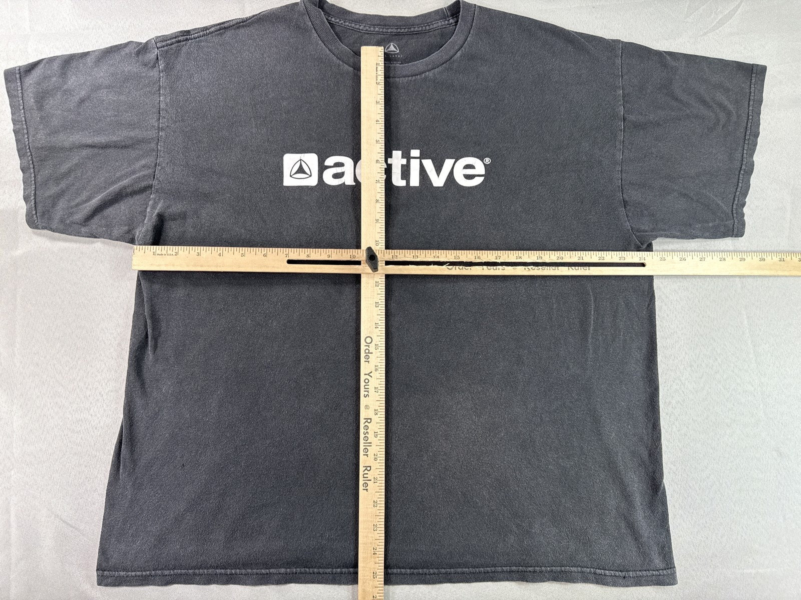 Active Charcoal Streetwear Tee XX LARGE XX Gray Cotton Graphic Crewneck Short