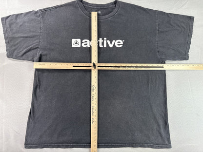 Active Charcoal Streetwear Tee XX LARGE XX Gray Cotton Graphic Crewneck Short