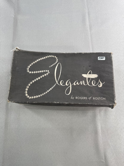Vintage Elegantes by Rogers Shoes Womens Size 5.5M Black Kitten Heel USA 60s