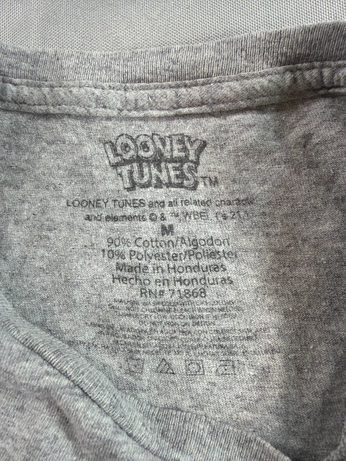 Looney Tunes Group Shot Bugs Bunny Taz Daffy Marvin Gray Graphic Tee Mens Med