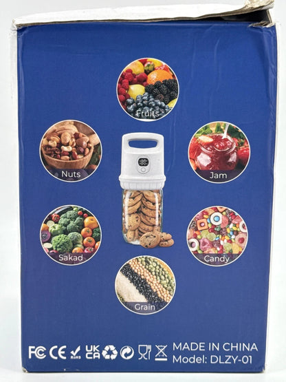 Electric Mason Jar Vacuum Sealer White USB Rechargeable Lid Kit Leak-Proof BPA-F